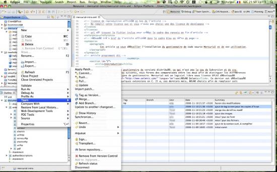 copie d'écran du plugin eclipse